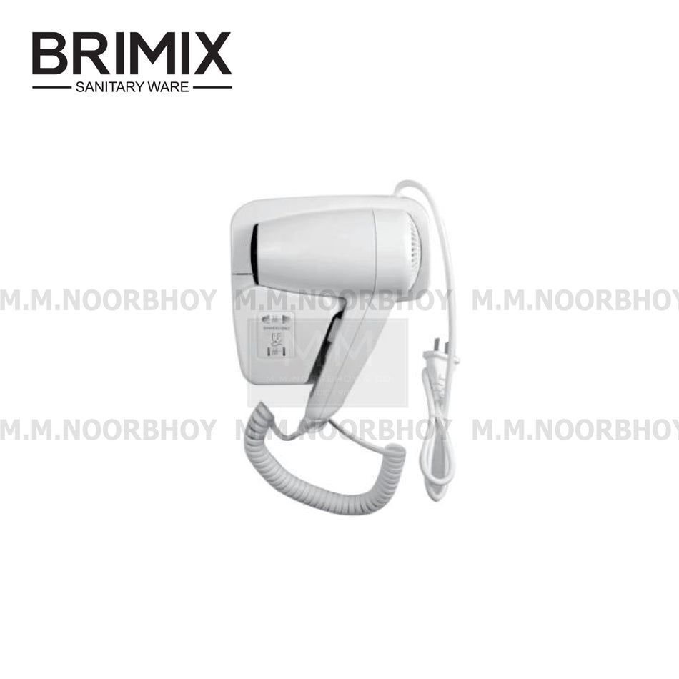 Brimix Wall Mounted Electric Hair Dryer White Color - YI-BRI/EHD/882/WHT