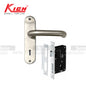 Arch Satin Finish Lever Handle (9125486) On Plate with Lock Body Kklmlk1s - ARC3LSLHI93S