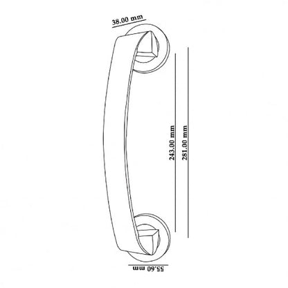 Oro & Oro Main Door Pull Handle Size 11 Inches Matt Antique Brass & Matt Satin Nickel Finish (Each) - ORO030S15E