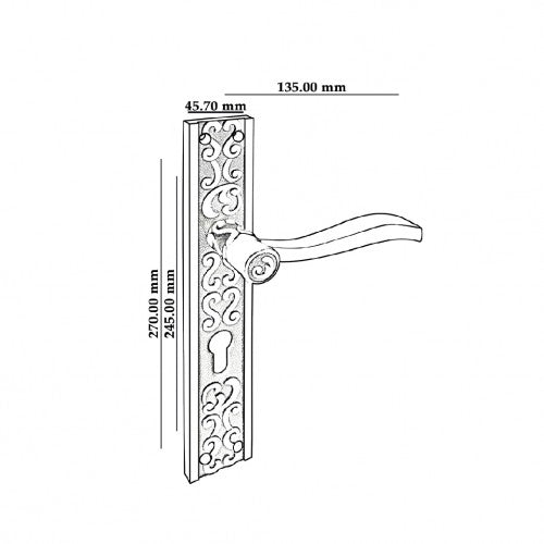 Oro & Oro Main Door Lock Plate Design 10.5 Inches Matt Antique Brass Finish - ORO04718PMAB