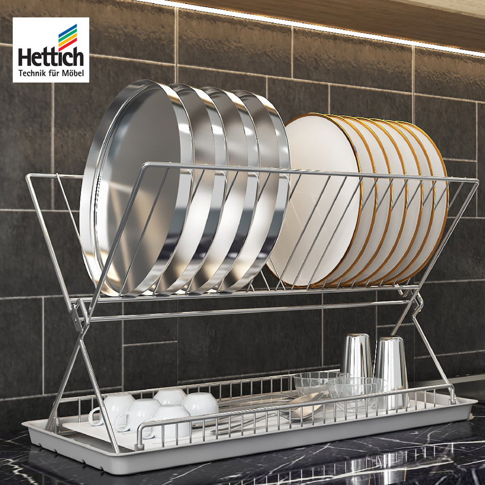Hettich Stainless Steel Portable Dish Drainer with PVC Tray - HT926721200