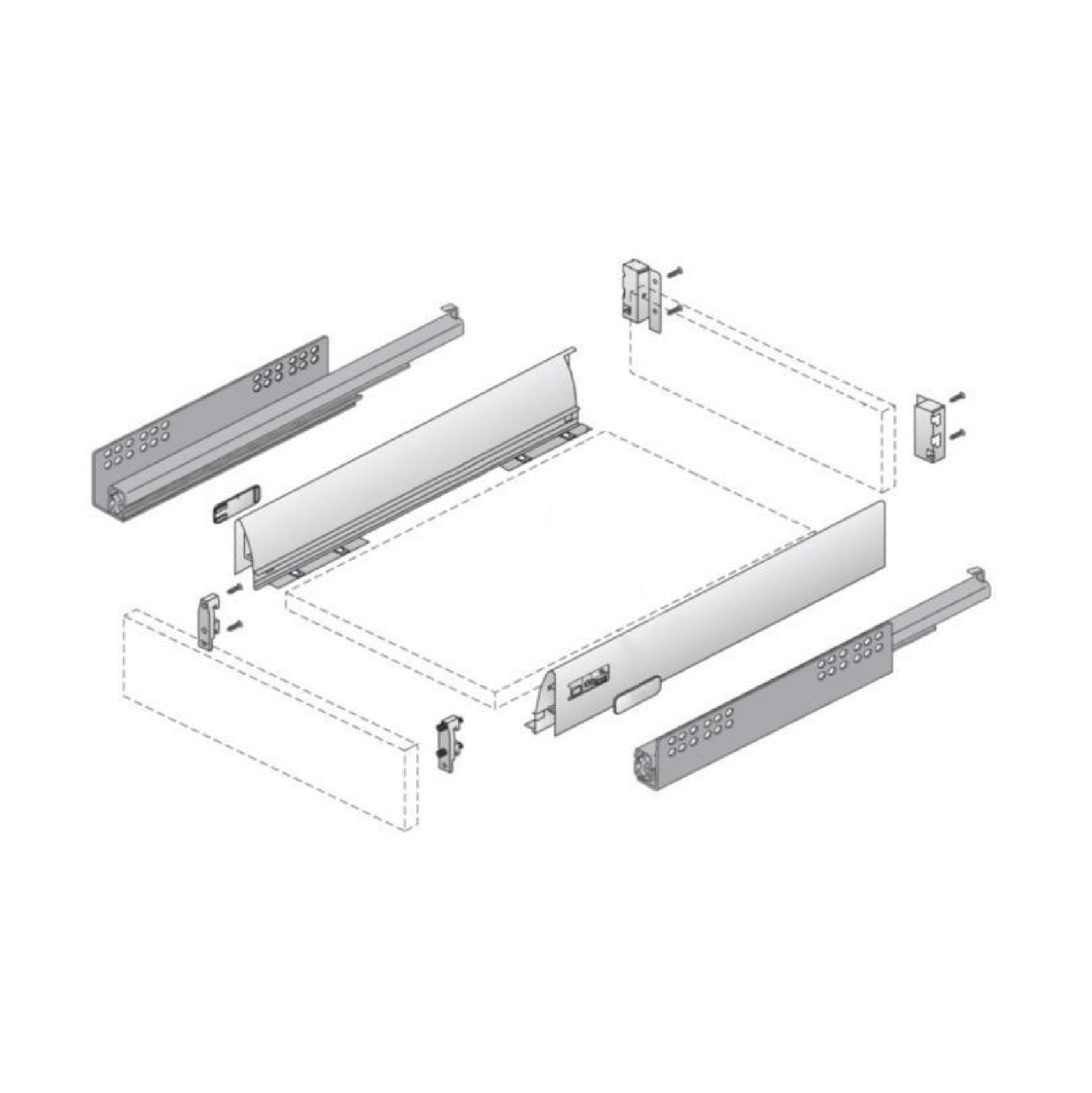 Hettich Atira Innotech & Quadro Railings Size 470mm Black Colour - HT9 ...