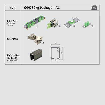Opk Sliding Door System - 80Kg පැකේජය A1