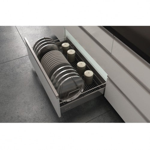 Hettich CargoPlus Thali / Plate Inlet, Width 900mm, Stainless Steel Chrome Plated - HT921662000