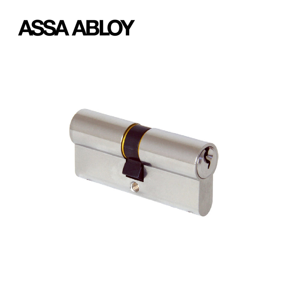 ASSA ABLOY Double Side Key & Key Cylinder , Size 60mm & 70mm ,Satin Nickel Finish - AADC3