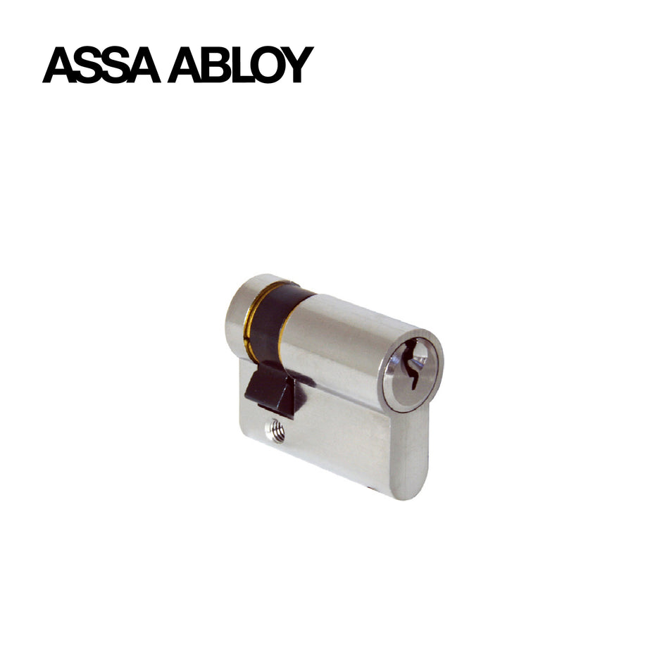 ASSA ABLOY Euro Profile Half Cylinder, Size 45mm , Satin Nickel Finish - AAC/45