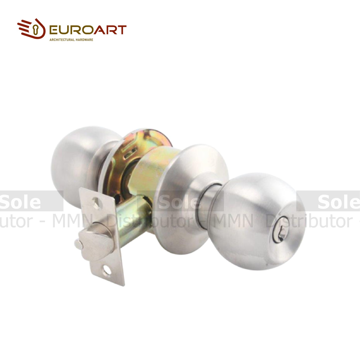 EuroArt Ball Lock , Backset size 60mm, Satin Stainless Steel - SC