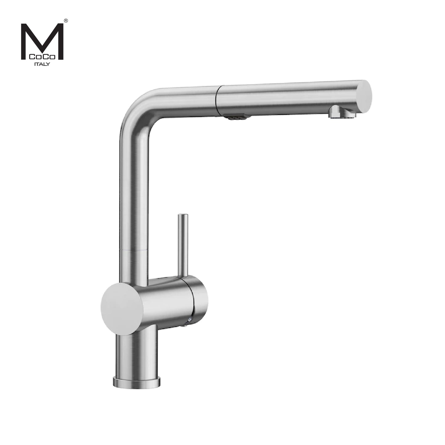 Mcoco Tap Water Faucet Mixer With Flexible Cables Pearl Granite Black & Brushed Stainless Steel Finish - BW7A14B