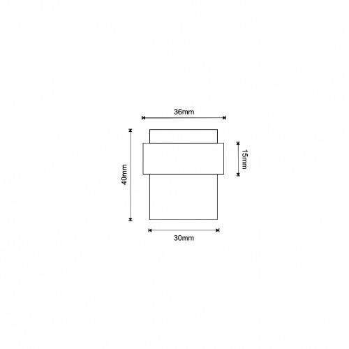 EuroArt Floor Mounted Door Stopper Dimension 40x36x15x30mm Satin Stainless Steel - DSS215SS