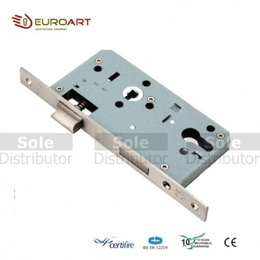 EuroArt Din Sash Lock Body, 55mm Backset , SSS,AB,BL/PVD &amp; PB/PVD Finish - DLA7255EP
