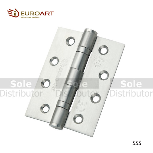 Euroart Two Ball Bearing Door Hinges Size 4x3 to 5x4 Satin Stainless Steel, BL/PVD, MAB & PB/PVD Finish - HINBB
