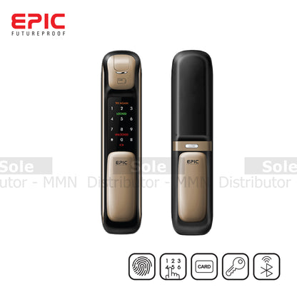 Epic Push & Pull Digital Door Lock Open With 5 Way Options Black Finish - ES-P9100FK