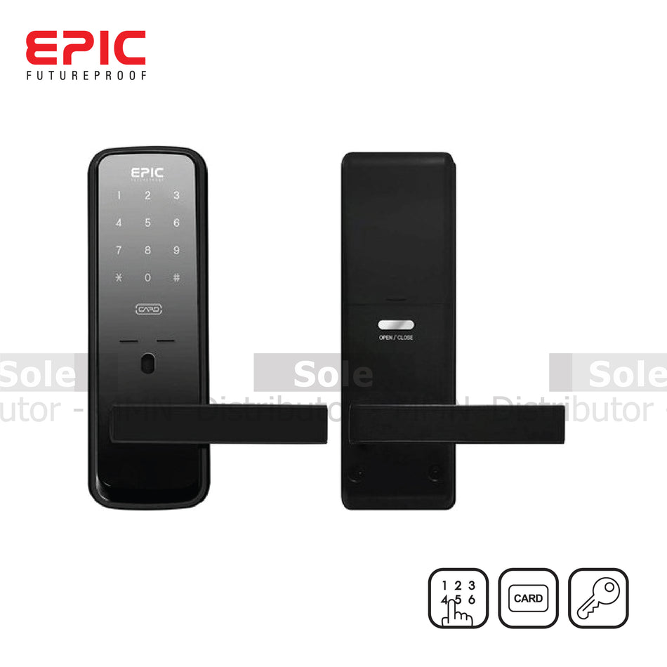 Epic Mini Digital Mortise Lock Open With 4 & 3 Way Options Gold & Mirror Finish - ES-7000K