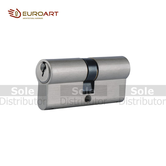 EuroArt Double Side Key Cylinder Size 60mm Satin Nickel & Antique Brass Finish - CYD260