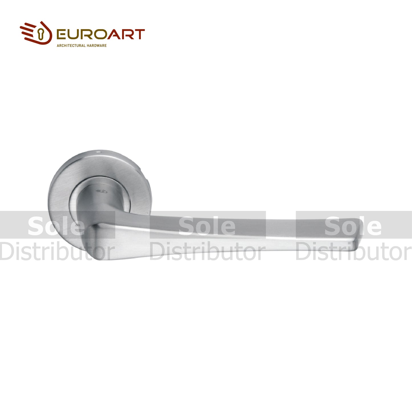 EuroArt Lever Lock on Rose with Escutcheons Dimension 140x69x52mm Satin Stainless Steel Finish - LRS308SS