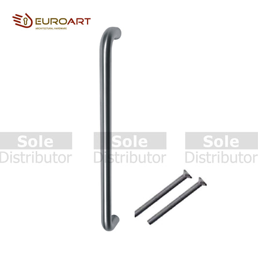 Euroart Main Door D Pull Handle, Size 19 x 150mm ,19 x 225mm & 19 x 300mm , Stainless Steel Finish - PHS10