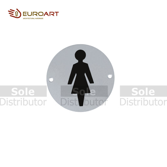 EuroArt Female Circular Symbol Diameter 76mm Satin Stainless Steel Finish - SIGN203/SSS