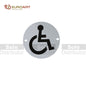 Euroart Disabled Circular Symbol Signage, Size 76mm Diameter , Finish Satin Stainless Steel- SIGN204/SSS
