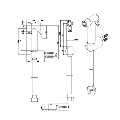 VRH Bidet Spray With 4 Feet Flexible Hose, Thermo Plastic ABS 304 Grade - FXHOY.0040WS