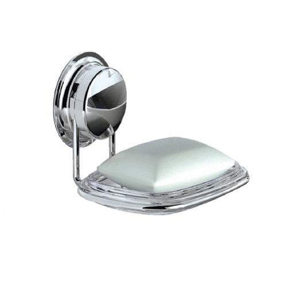 The stainless steel suction soap dish is simply one layer draining design, with the stainless steel rack at the bottom to support the whole soap dish.