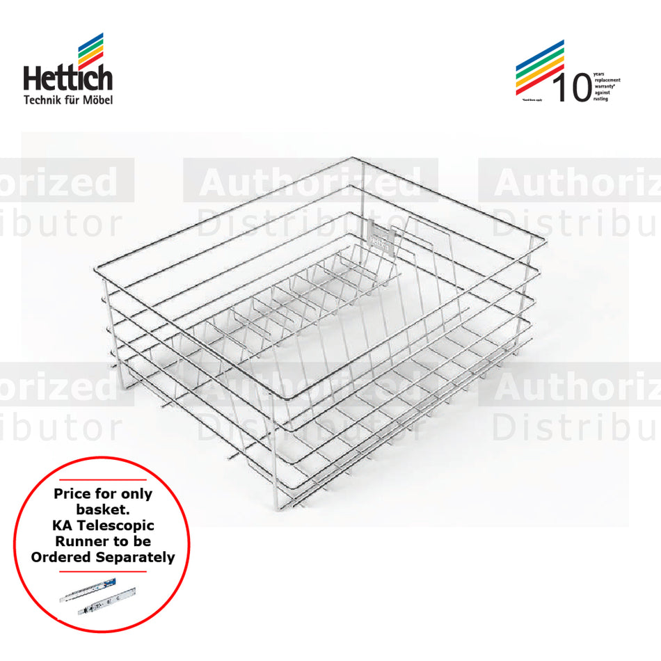 Hettich Cargotech M Thali / Jar Wire Basket (Plate Rack), Size 386x500x200mm, Stainless Steel - HT919431500