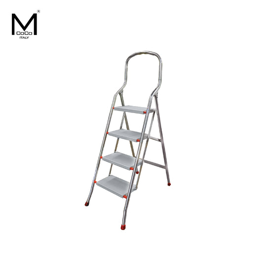 Mcoco Ladder 5 Feet 5 Steps Stainless Steel Polish White- HF0633A