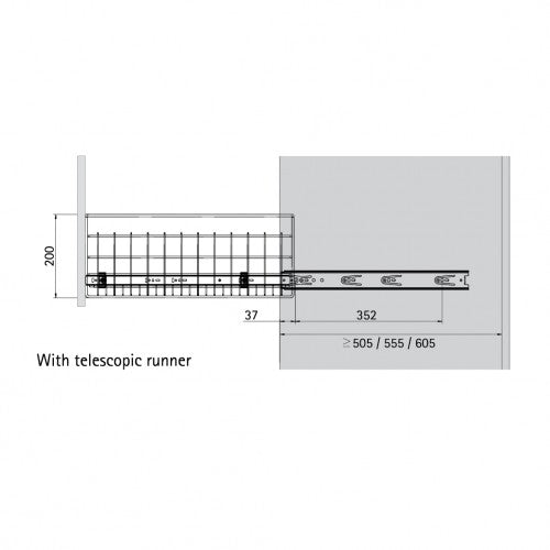 Hettich Cargotech M Thali / Jar Wire Basket (Plate Rack), Size 386x500