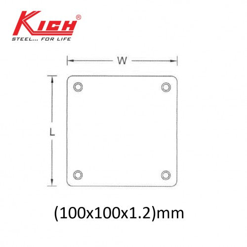 Kich Sign Plate Male, Size 100x100x1.2mm, Stainless Steel 304 Grade  - KKLSB2MSSS