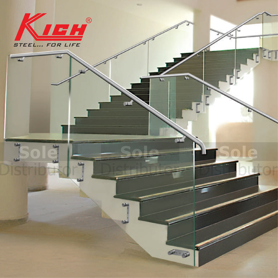 Kich Hand Rail Side Bracket System With Glass Stainless Steel 316 Grade - DS1-1-GLS