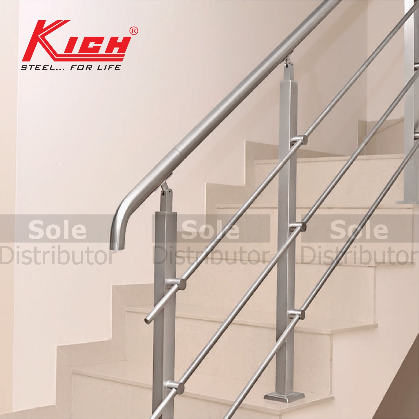 Kich Hand Rail Top Mounted Square Baluster System With Horizontal Members Stainless Steel 316 Grade - DT31-1-163