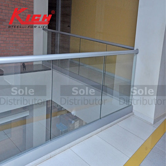Kich Hand Rail Top Mounted Aluminum -Silver PVDF Coated Aluminum Finish - DTA71-GLS