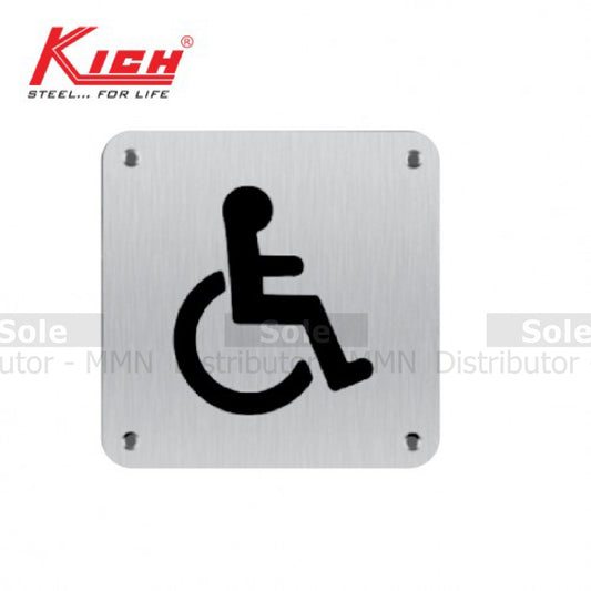 Kich Sign Plate Disable, ප්‍රමාණය 100x100x1.2mm, මල නොබැඳෙන වානේ 304 ශ්‍රේණිය - KKLSB7DSSS