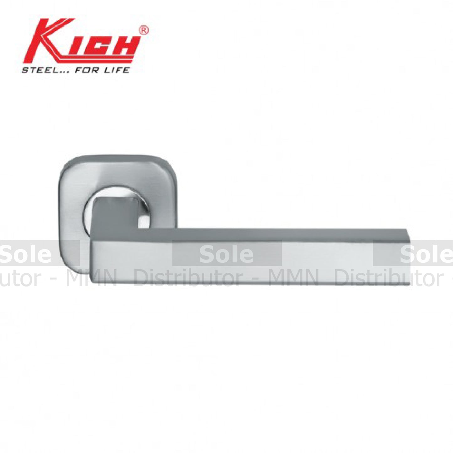 Kich Mortise Lever Handle Set With Escutcheons, Diameter 19mm, 316 Stainless Steel Finish- KMH1923S