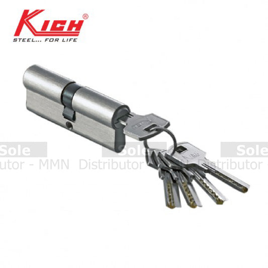 Kich Pin Cylinder Both Side Key, Size 60mm, Brass Satin Finish - KPC11KK60DSKSS
