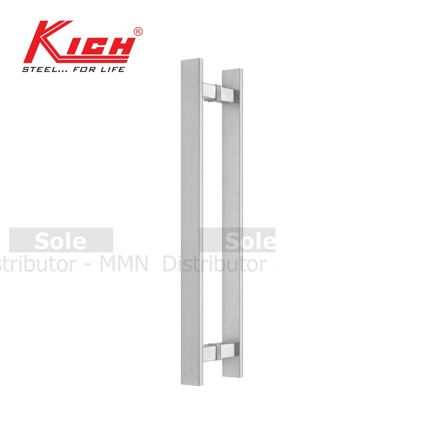Kich Square Flat Pull Handle , Size 450mm,600mm & 900mm , 316 Stainless Steel Finish (Pair) - KPHH8540