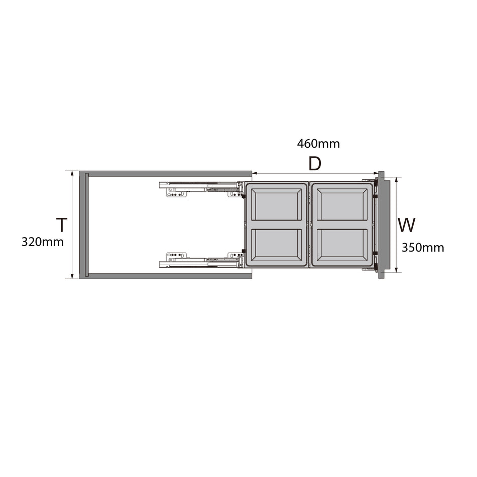 Mcoco Drawer Dust Bin, Storage Capacity 15Liter, Nano Finish - TLS006S-30