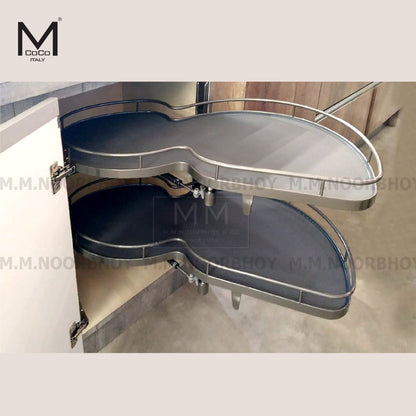 Mcoco Side Swing Tray Side Mount Corner Pullout Right & Left Side Chrome Plated & Nano Coating Finish - GS180