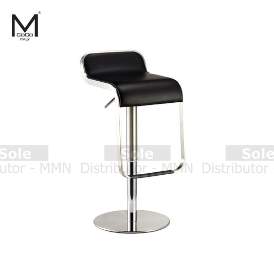 Mcoco Adjustable Bar Chair Square Leather, Weight Loading Capacity 110Kg, Black, Brown & Grey Colour - AB.319