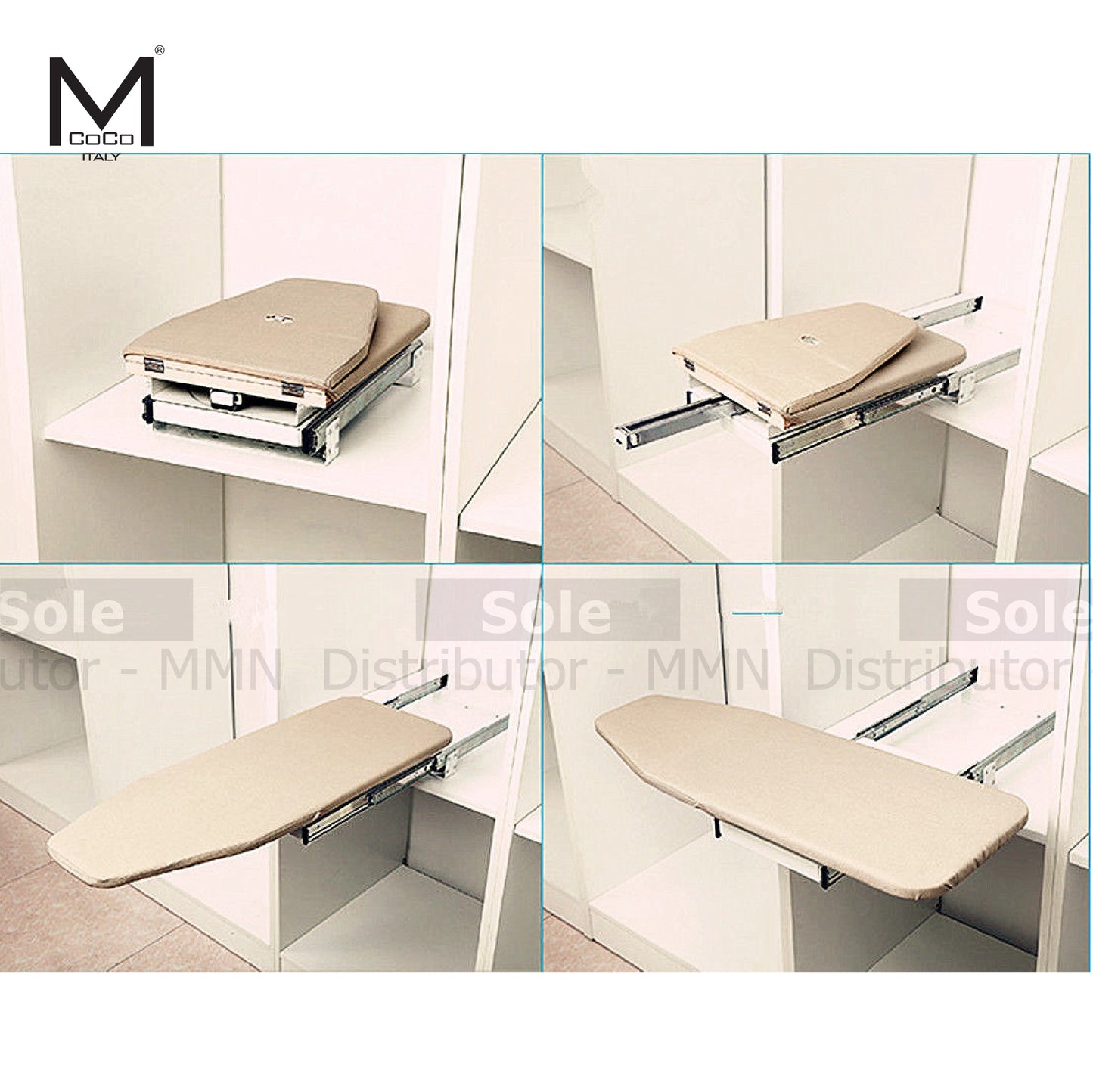 Mcoco Iron Board Foldable & Rotatable Drawer System Size L32"xD12"  - IBA310