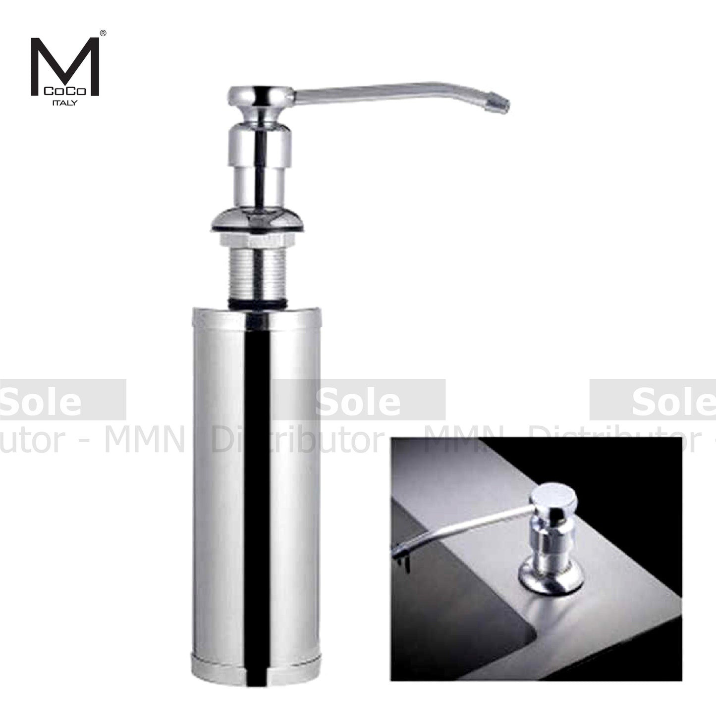 Mcoco Sink Soap Dispenser 250ml Press Type Chrome Plated - SDI