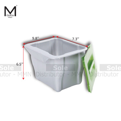 Mcoco Kitchen Counter Bin Dimension 6.5x9.8x7.3 Inches 5 Liter Green & Gray Colour - WBTOP5L