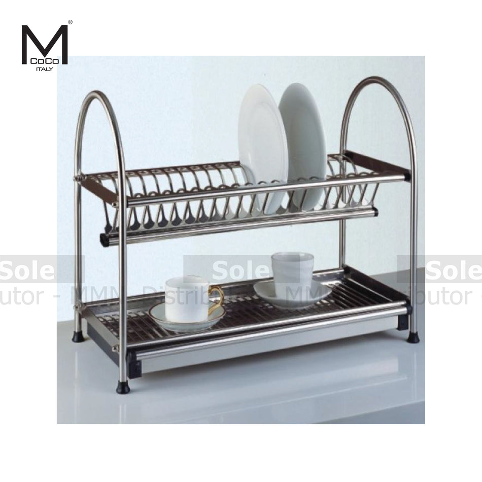Mcoco Kitchen Table Plate Rack 2 Shelves Stainless Steel - WDJ