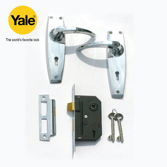Yale Two Lever Lock, 1 Inche Door Thickness, Chrome Plated - L320