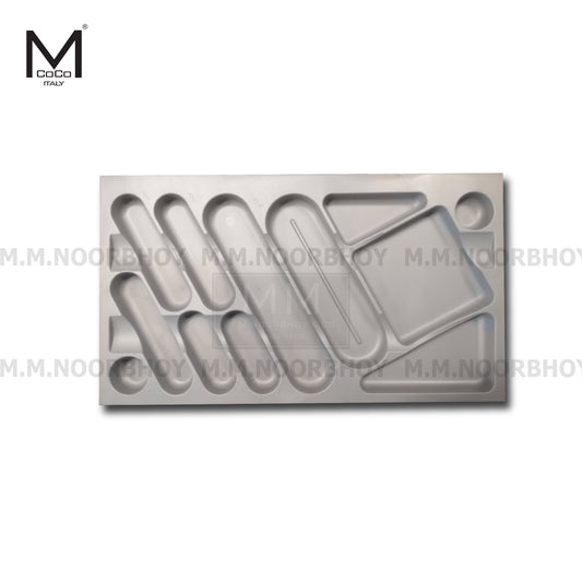 Mcoco Kitchen Cutlery Tray , Size 840x490x45MM ,Plastic Matt Gray. - KITKE0303