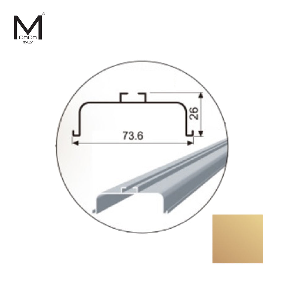 Mcoco C Profile 3 Meter 1.1mm Thickness Aluminium Golden Brush, Anodized Champagne & Matt Black Finish - BX9006