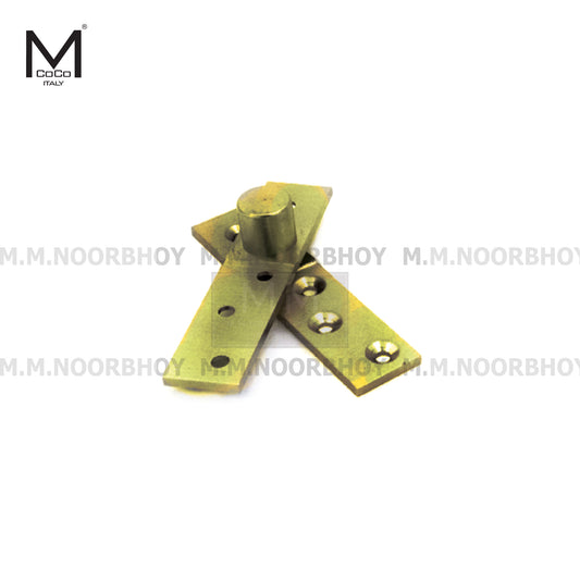 Mcoco Nurbi Side Bearing Hinges Top & Bottom, 4 Inches Antique Brass & Stainless Steel Finish - PIVOT4