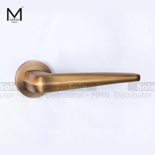 Mcoco Lever Handles With Key Holes Matt Satin Nickel & Antique Brass Glossy Finish - BF74226