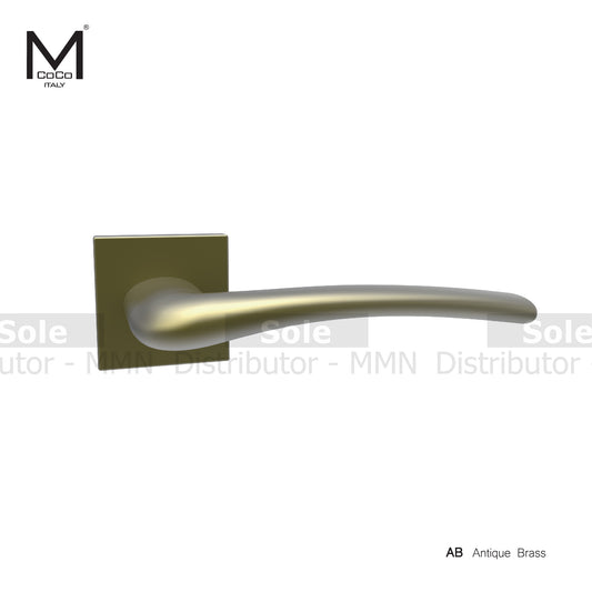 Mcoco Lever Handles With Key Holes Antique Brass & Matt Satin Nickel Finish - BF79205