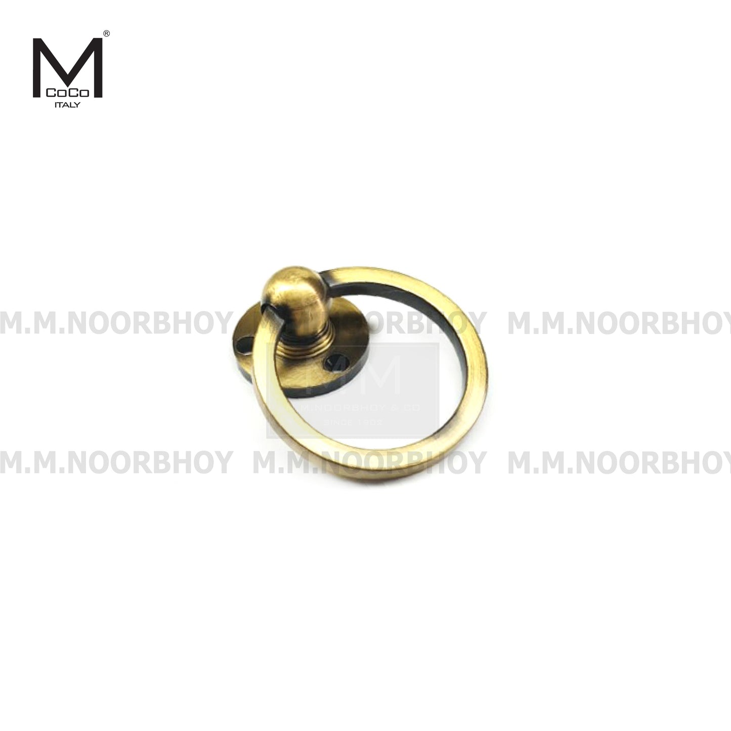Mcoco Nurbi Pull Ring Round Medium Antique Brass Finish - KKABM