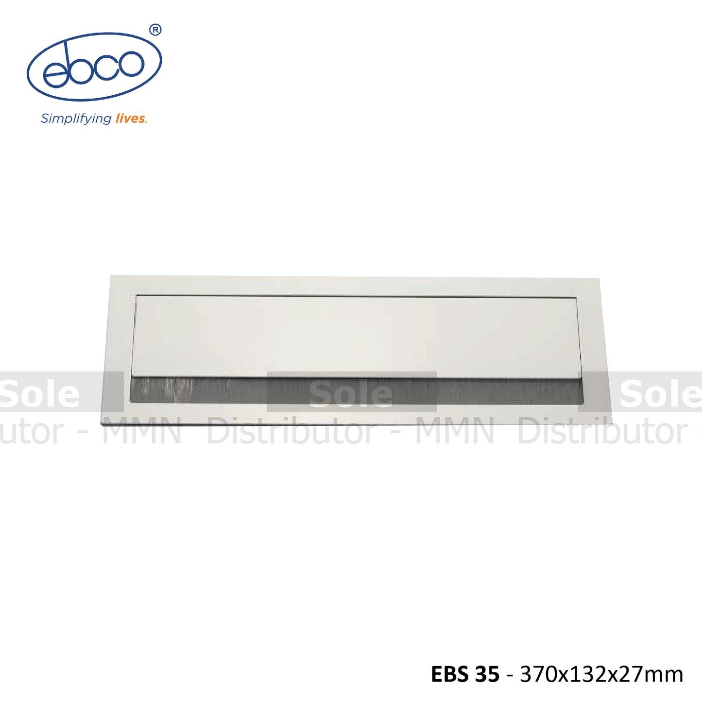Ebco Electric Box Slim 35, Size 370x132x27mm White Colour - EBS35